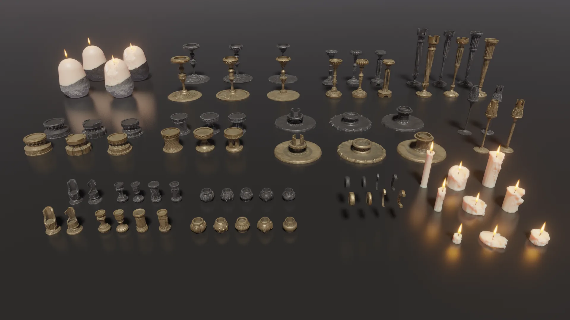 Candles 3D Kit + Candle Animation Tutorial in Blender