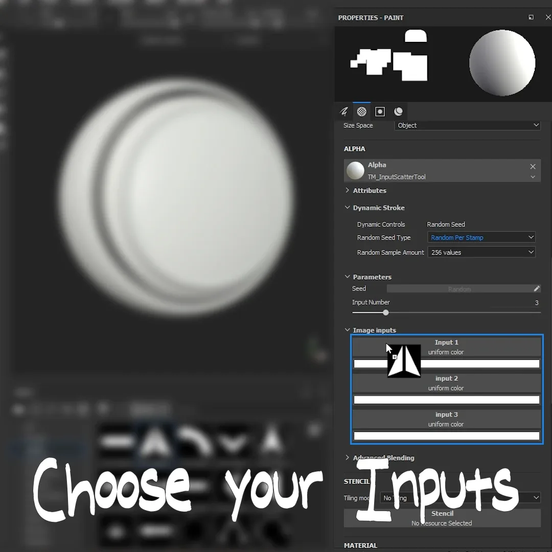 Scatter Random Input While Painting - Substance Painter Tool