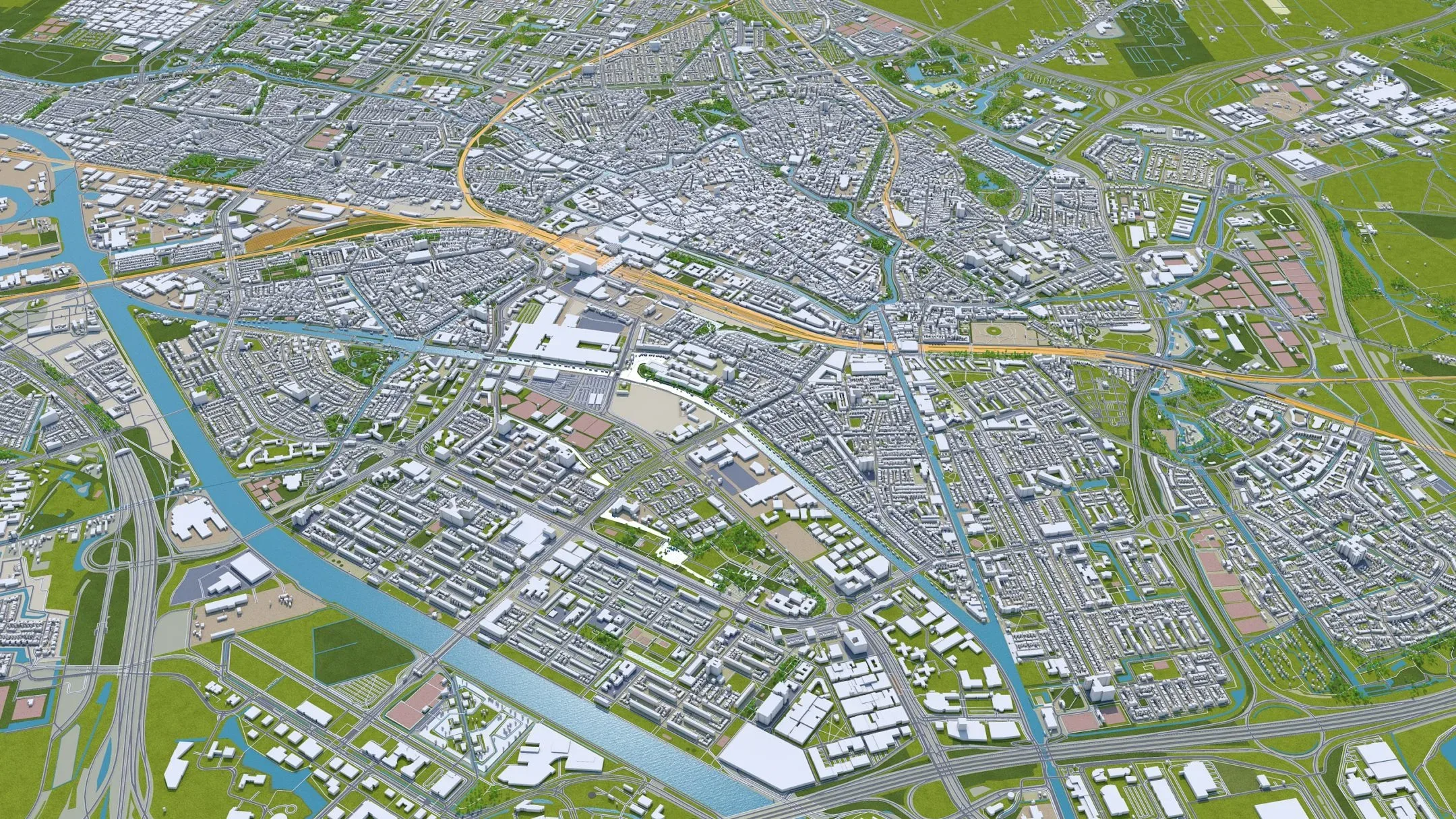 Utrecht City Netherlands 3D Model 50km