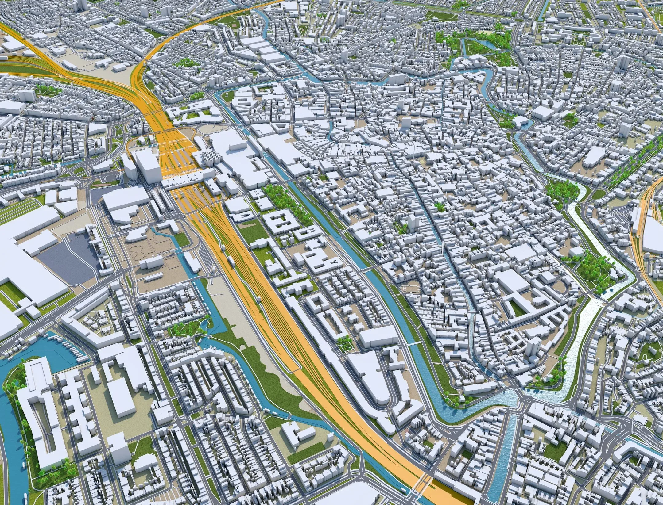 Utrecht City Netherlands 3D Model 50km