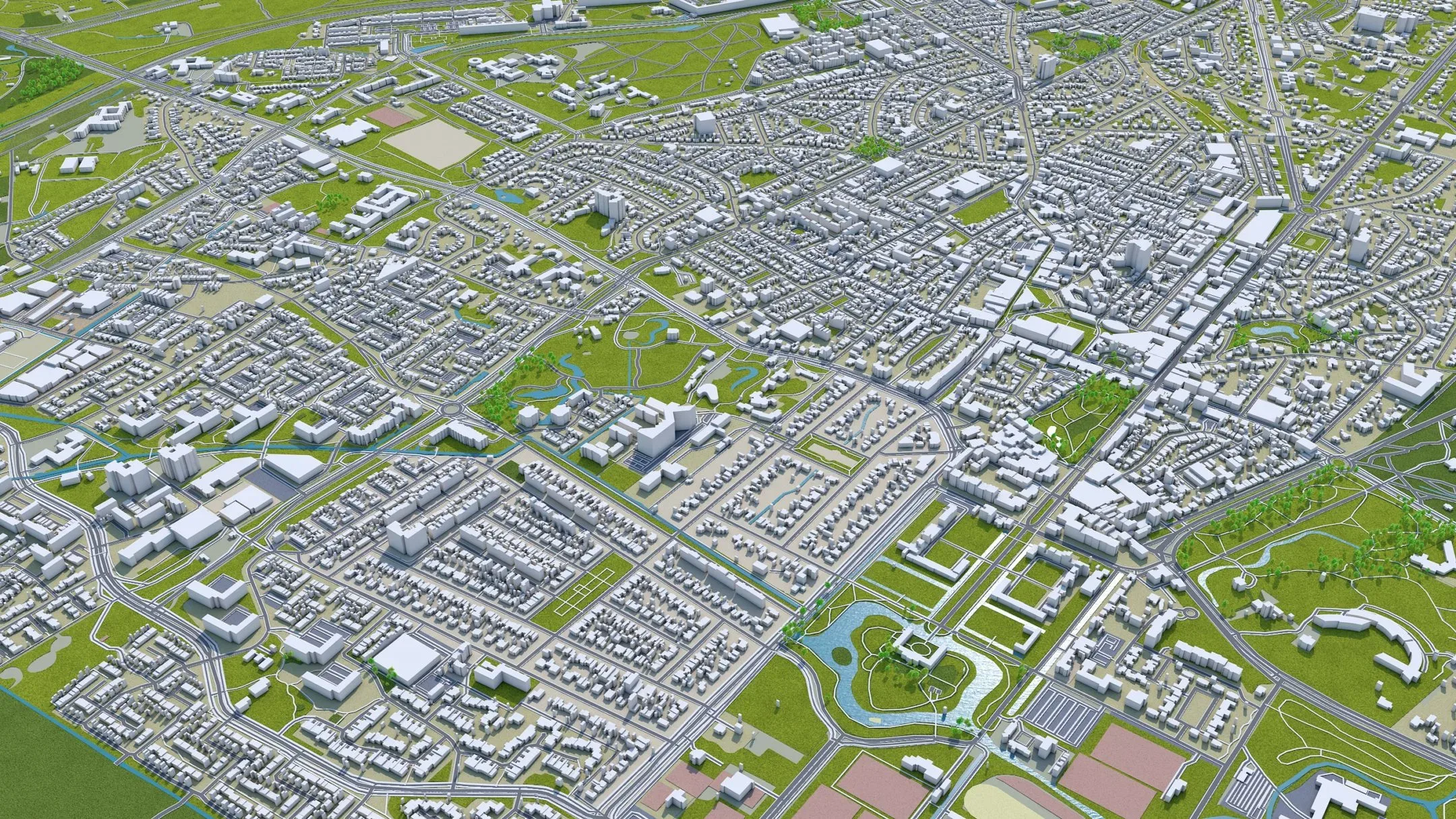 Utrecht City Netherlands 3D Model 50km