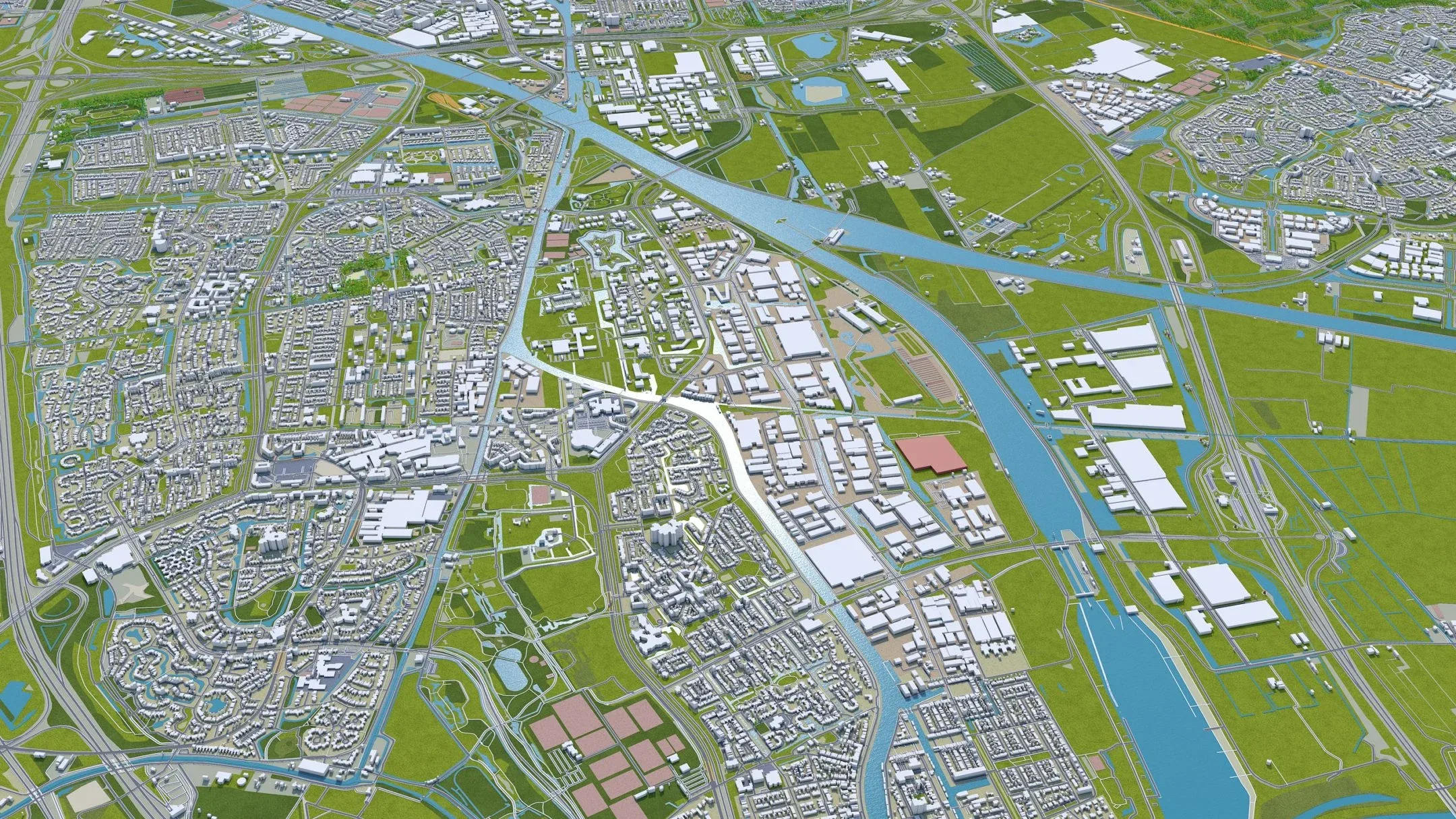 Utrecht City Netherlands 3D Model 50km