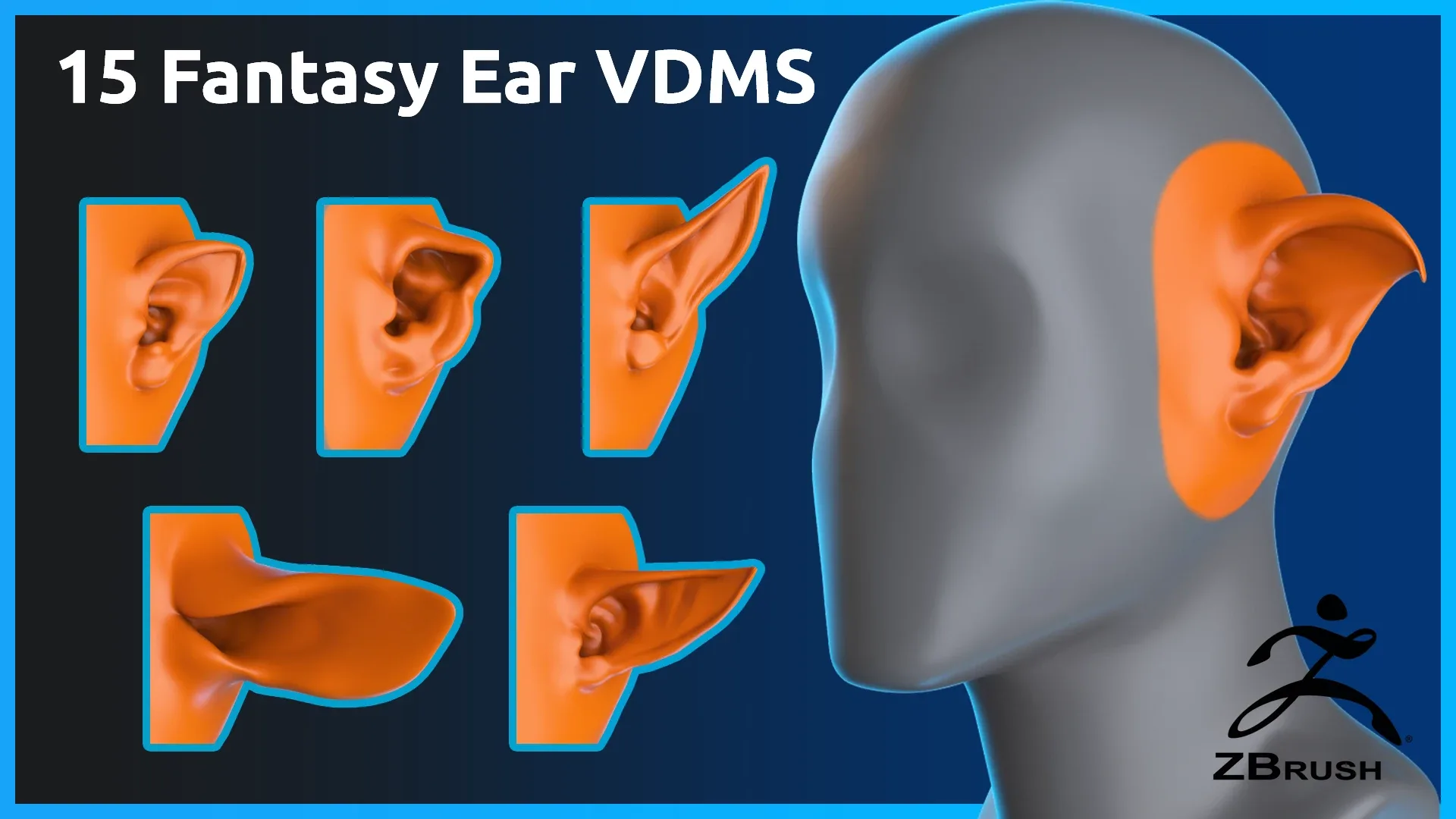 15 ZBrush Fantasy Ear VDMs