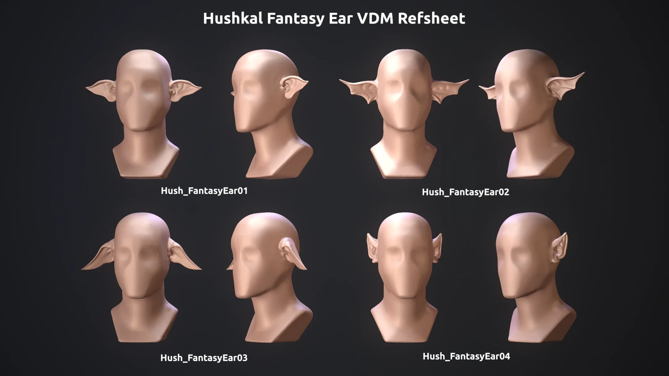 15 ZBrush Fantasy Ear VDMs