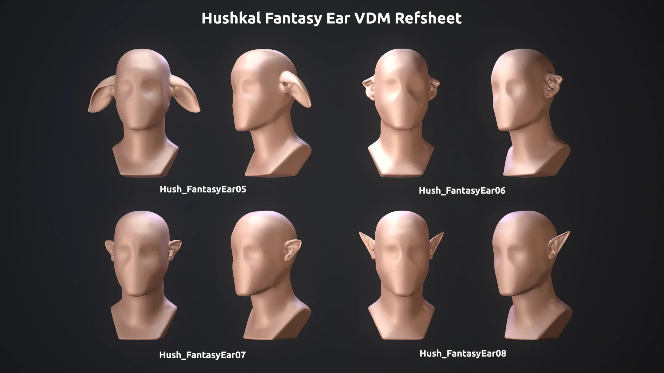 15 ZBrush Fantasy Ear VDMs