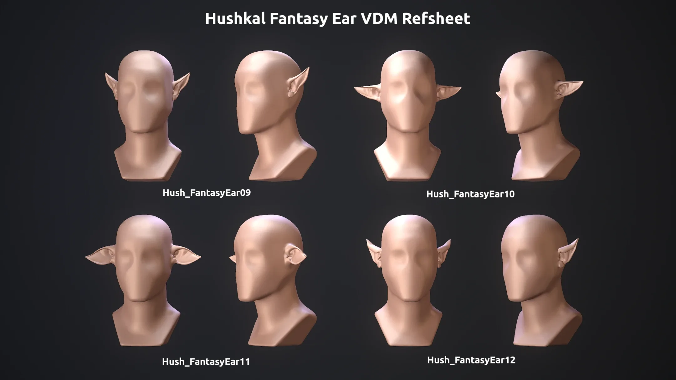 15 ZBrush Fantasy Ear VDMs