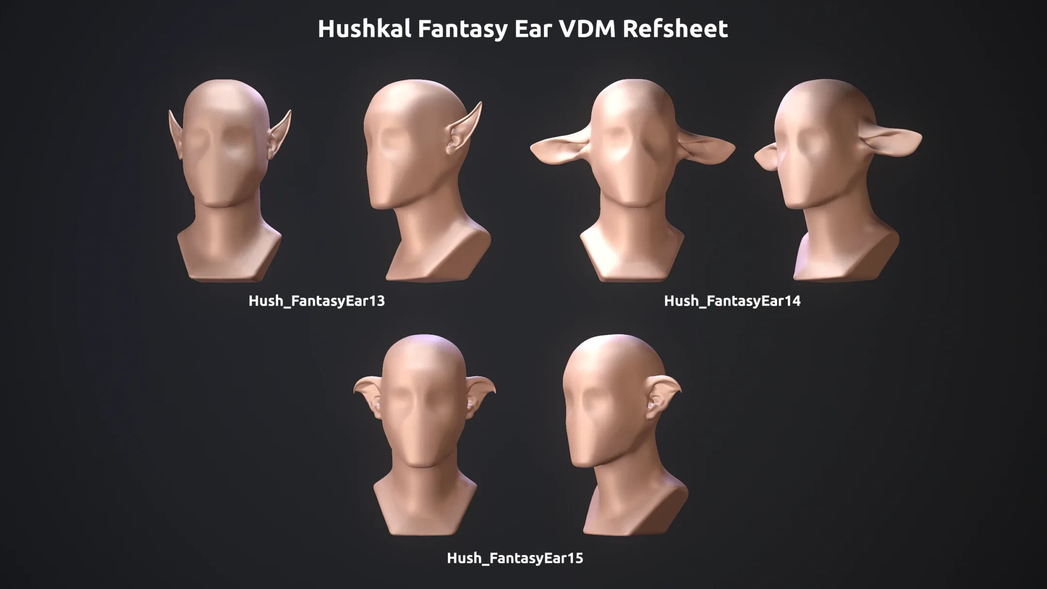 15 ZBrush Fantasy Ear VDMs