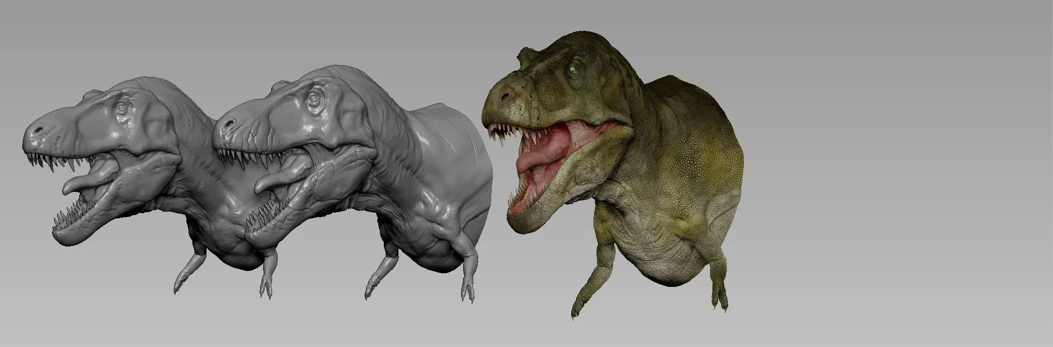 Texturing a TRex in ZBrush