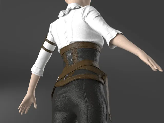 Female War Outfit - 50 Marvelous Designer and Clo3D 3D model