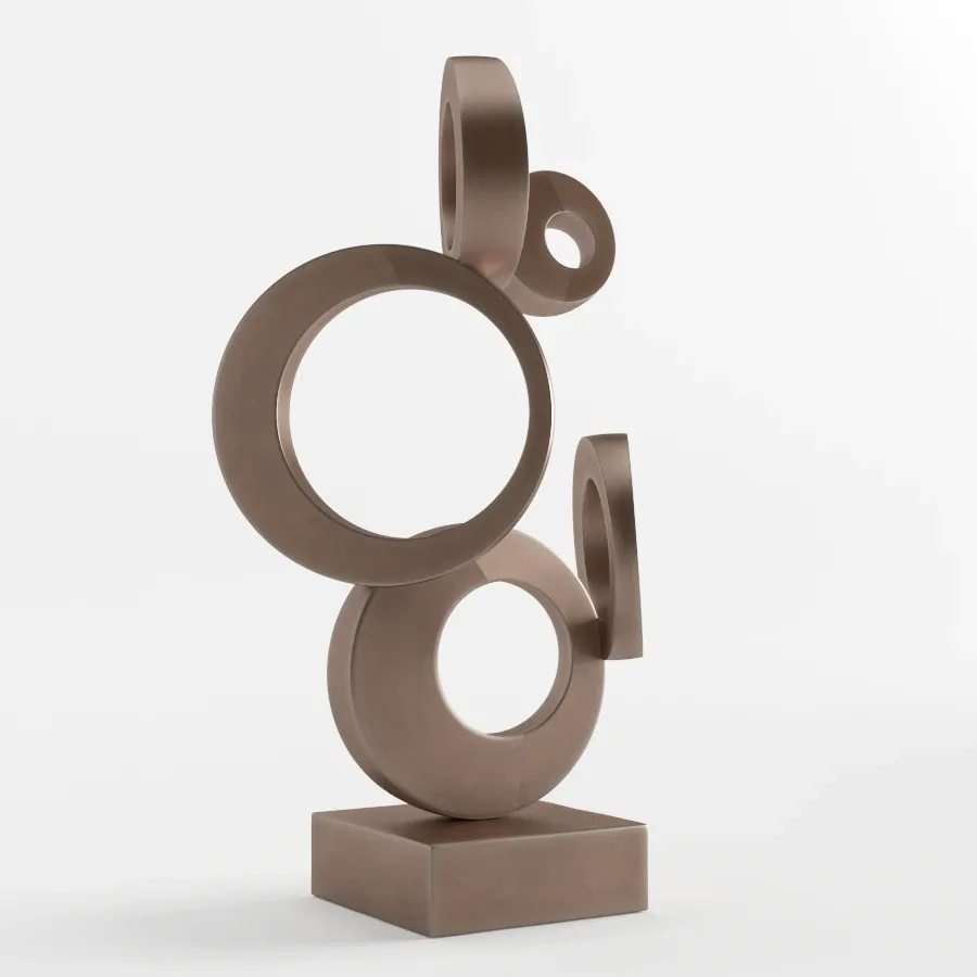 Modern Decorative Abstract Copper Art Sculpture 03