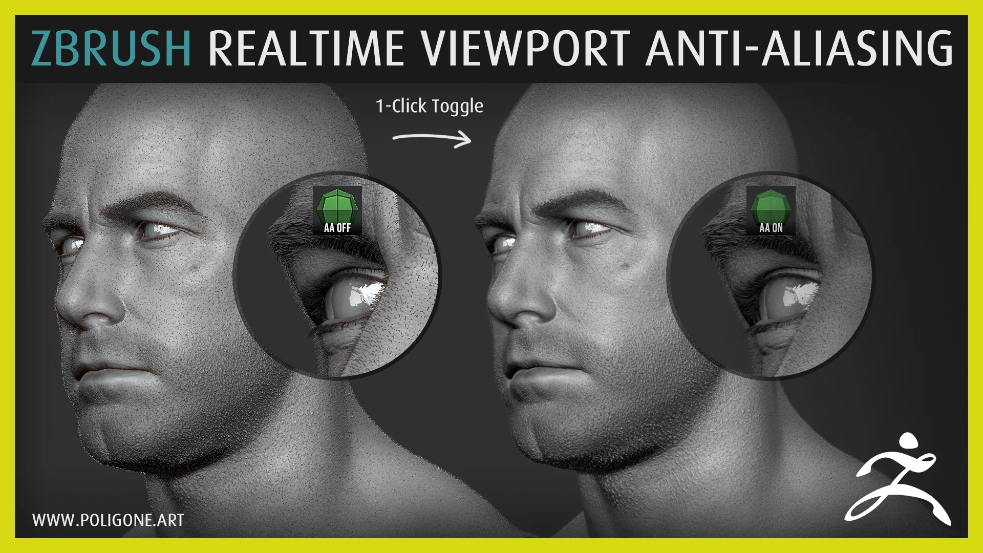 Poligone - ZBrush Realtime Viewport Anti-Aliasing