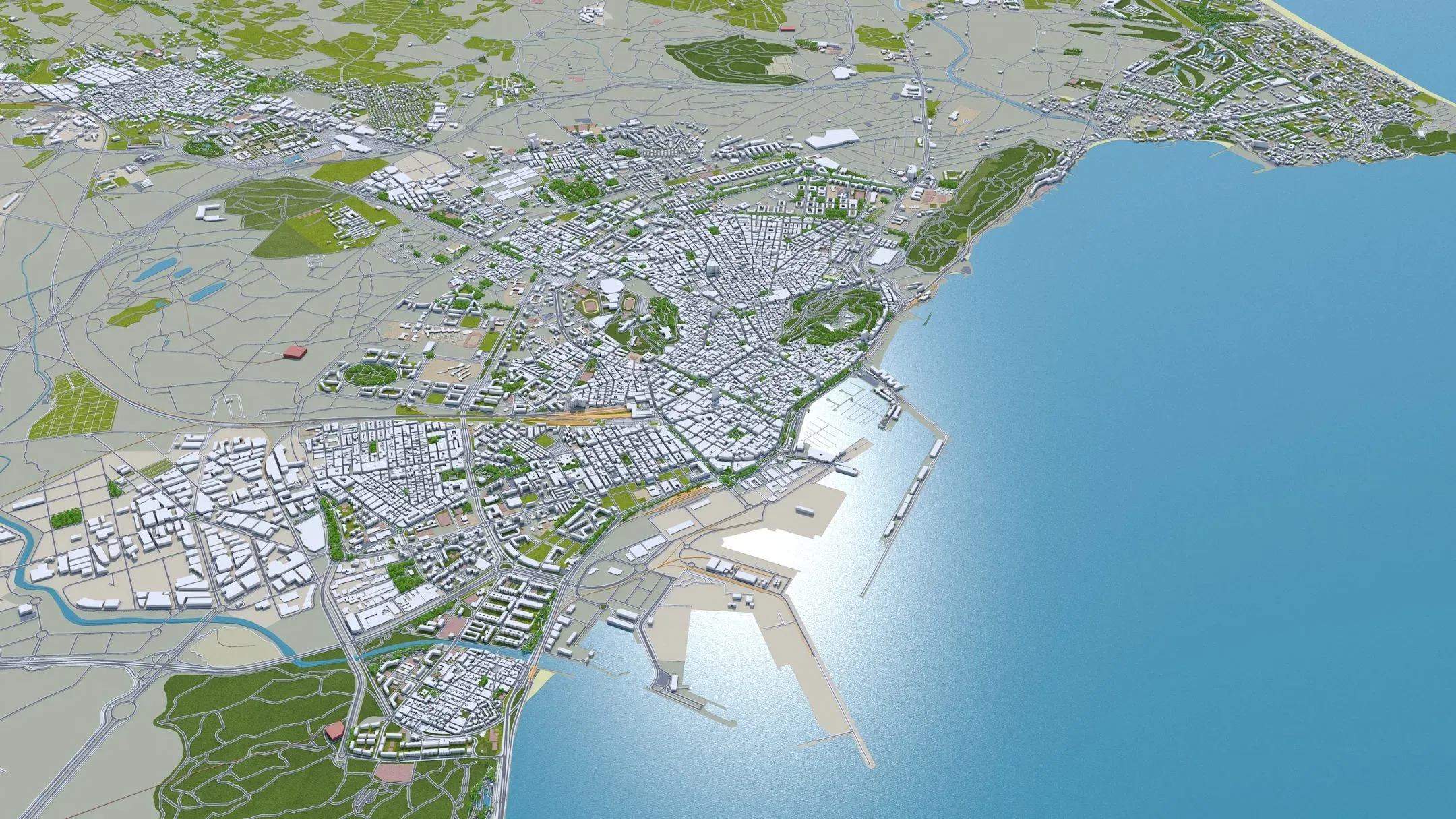 Alicante City Spain 3D Model 40km