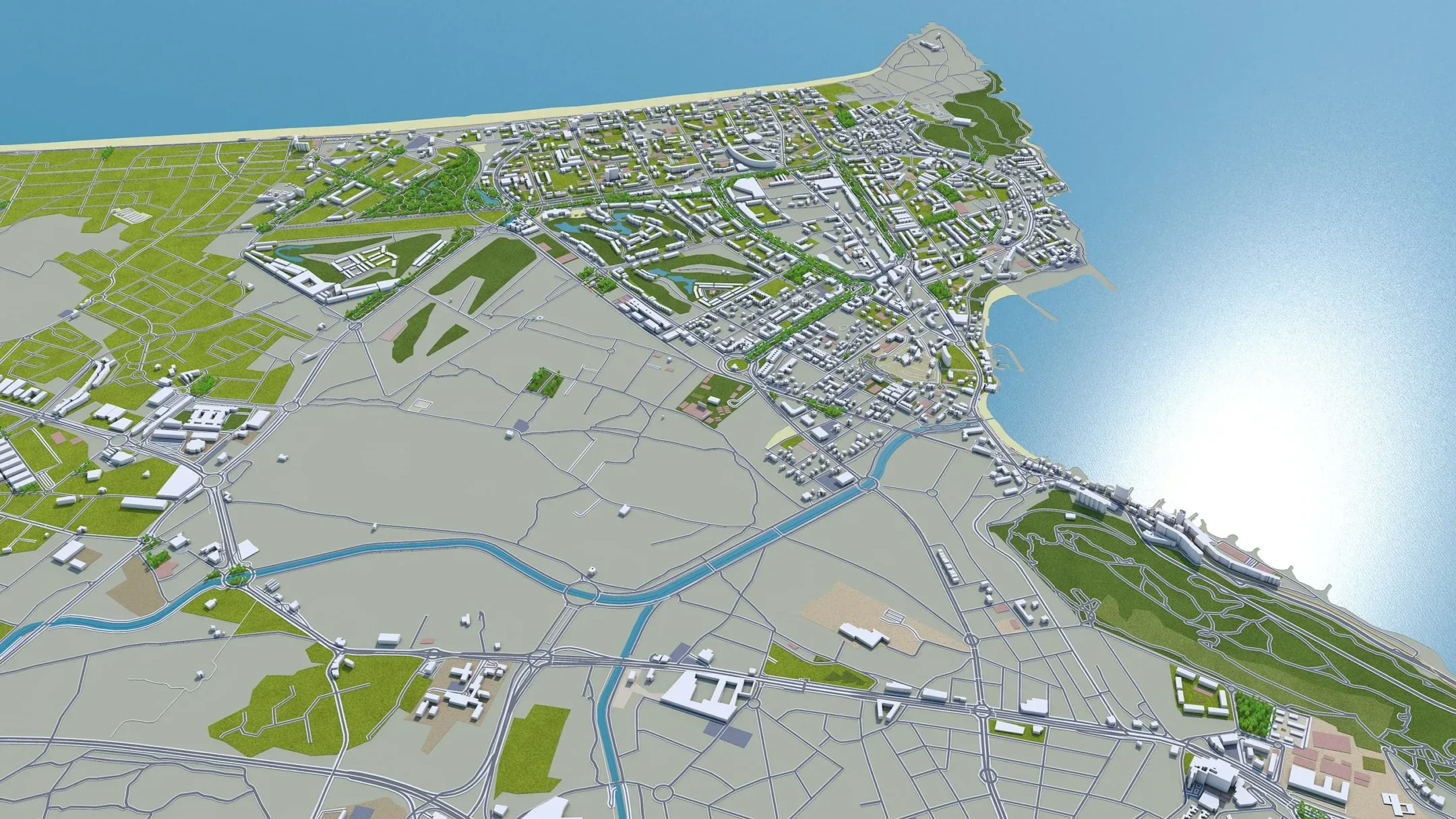 Alicante City Spain 3D Model 40km