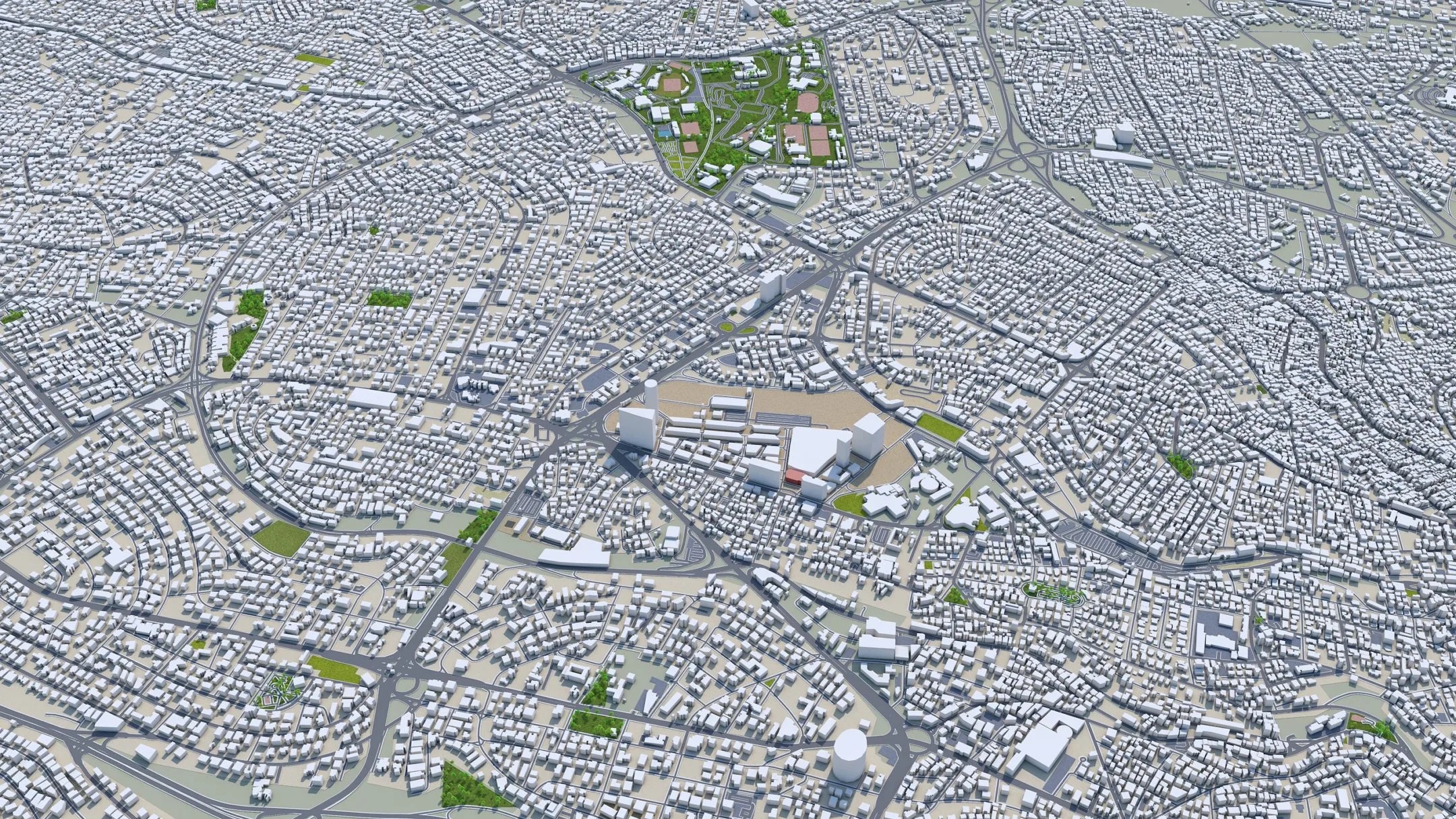 Amman City Jordan 3D Model 100km
