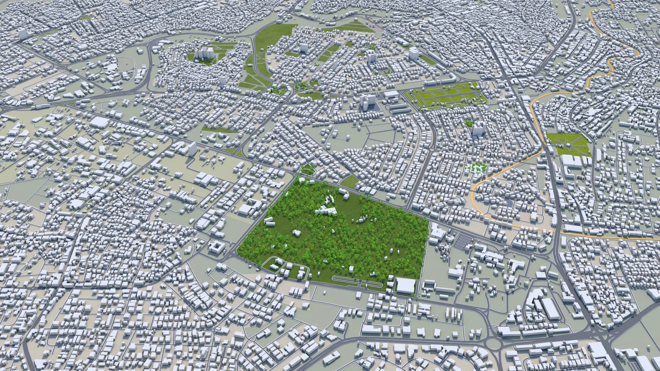 Amman City Jordan 3D Model 100km