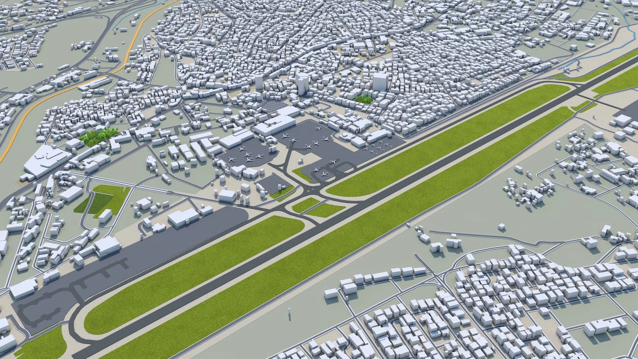 Amman City Jordan 3D Model 100km