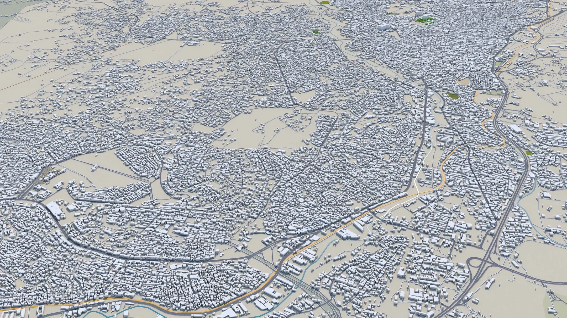 Amman City Jordan 3D Model 100km