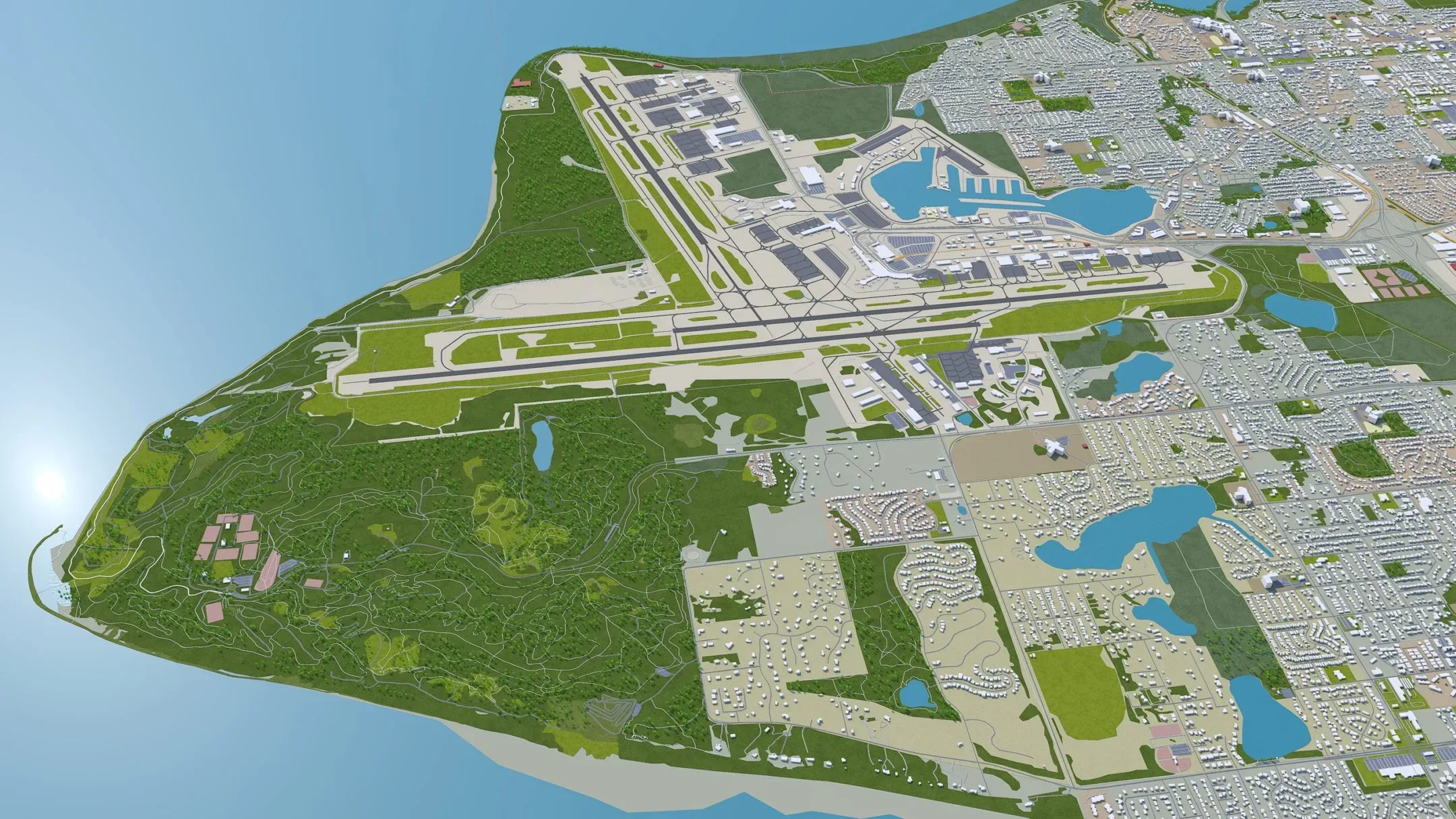 Anchorage City Alaska USA 3D Model 220 km