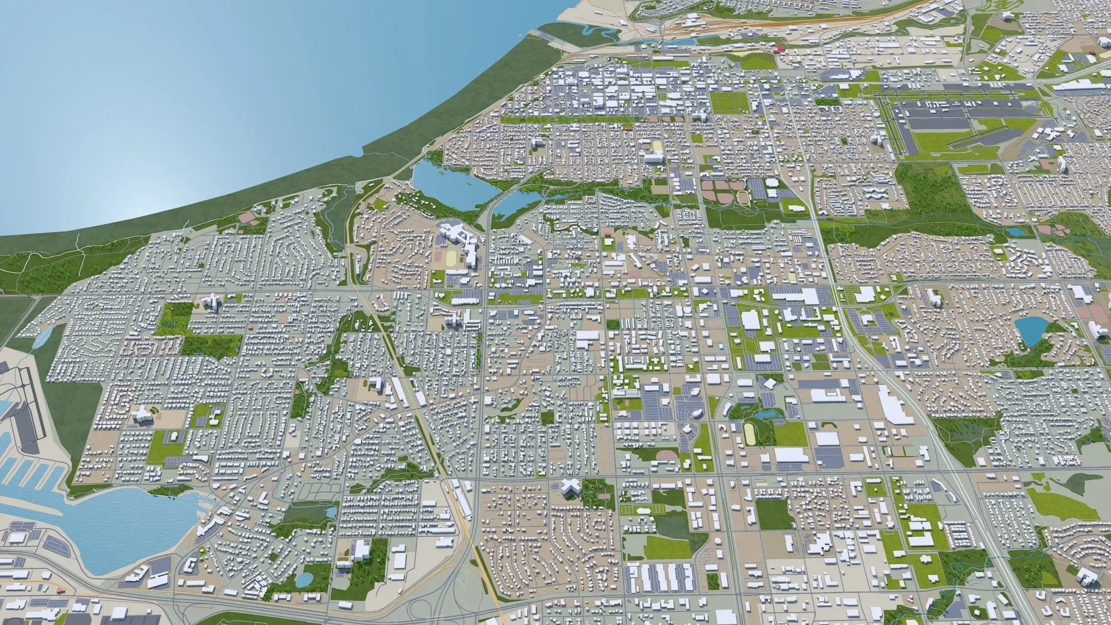 Anchorage City Alaska USA 3D Model 220 km