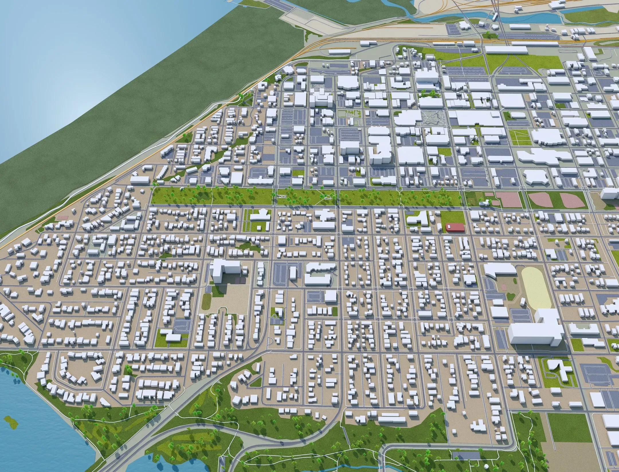 Anchorage City Alaska USA 3D Model 220 km