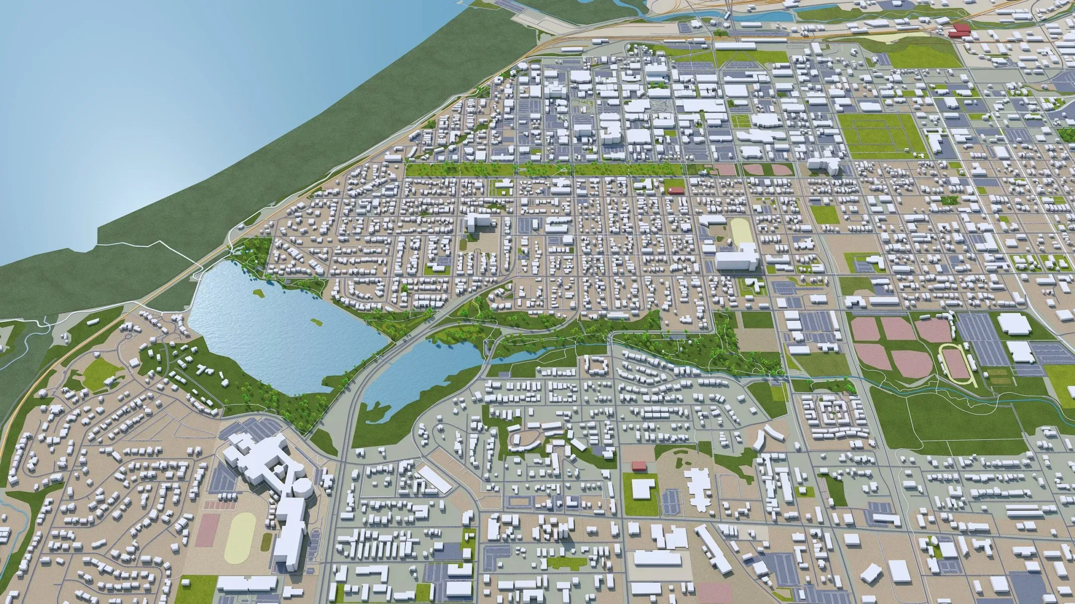 Anchorage City Alaska USA 3D Model 220 km