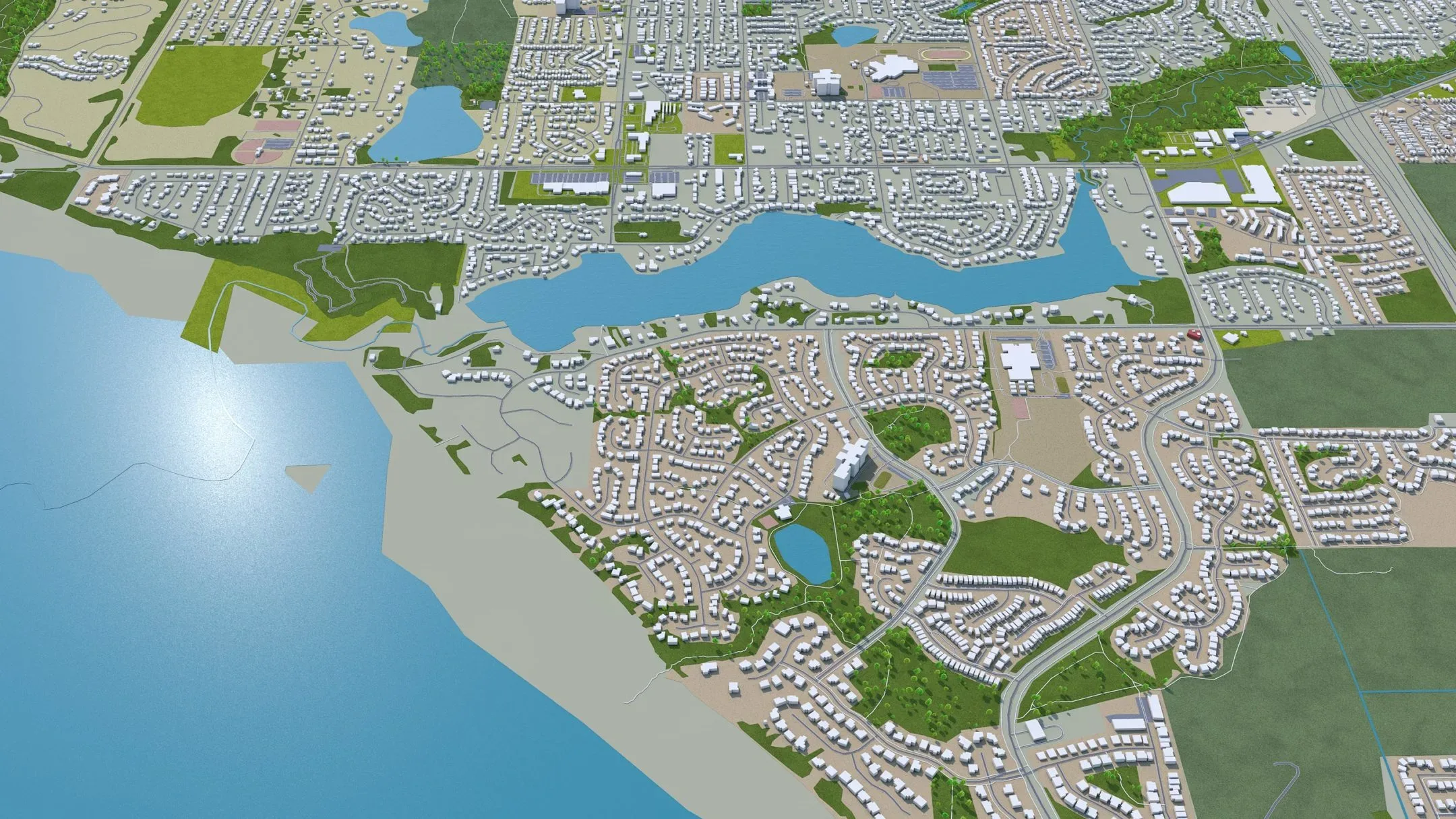 Anchorage City Alaska USA 3D Model 220 km