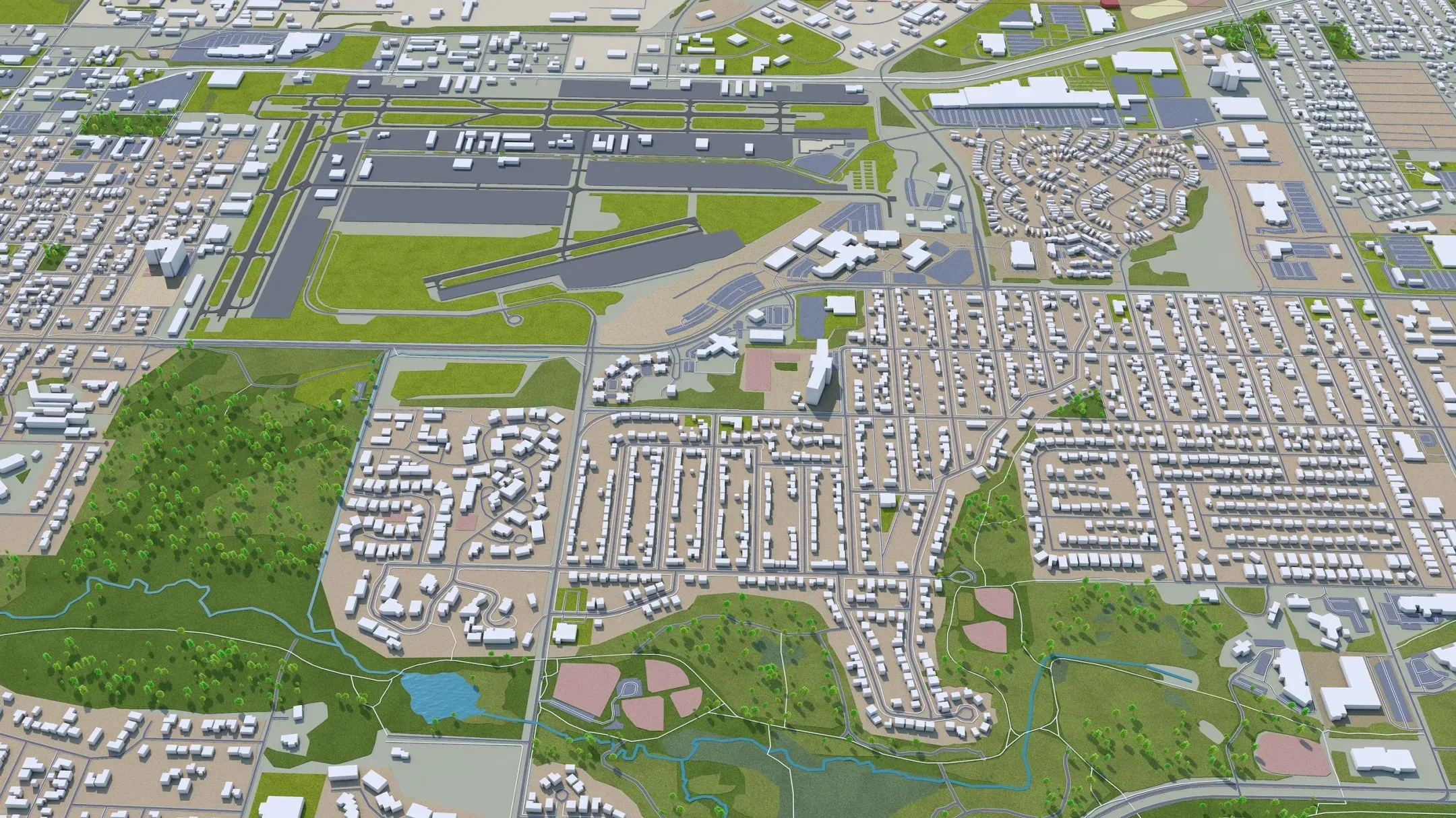 Anchorage City Alaska USA 3D Model 220 km