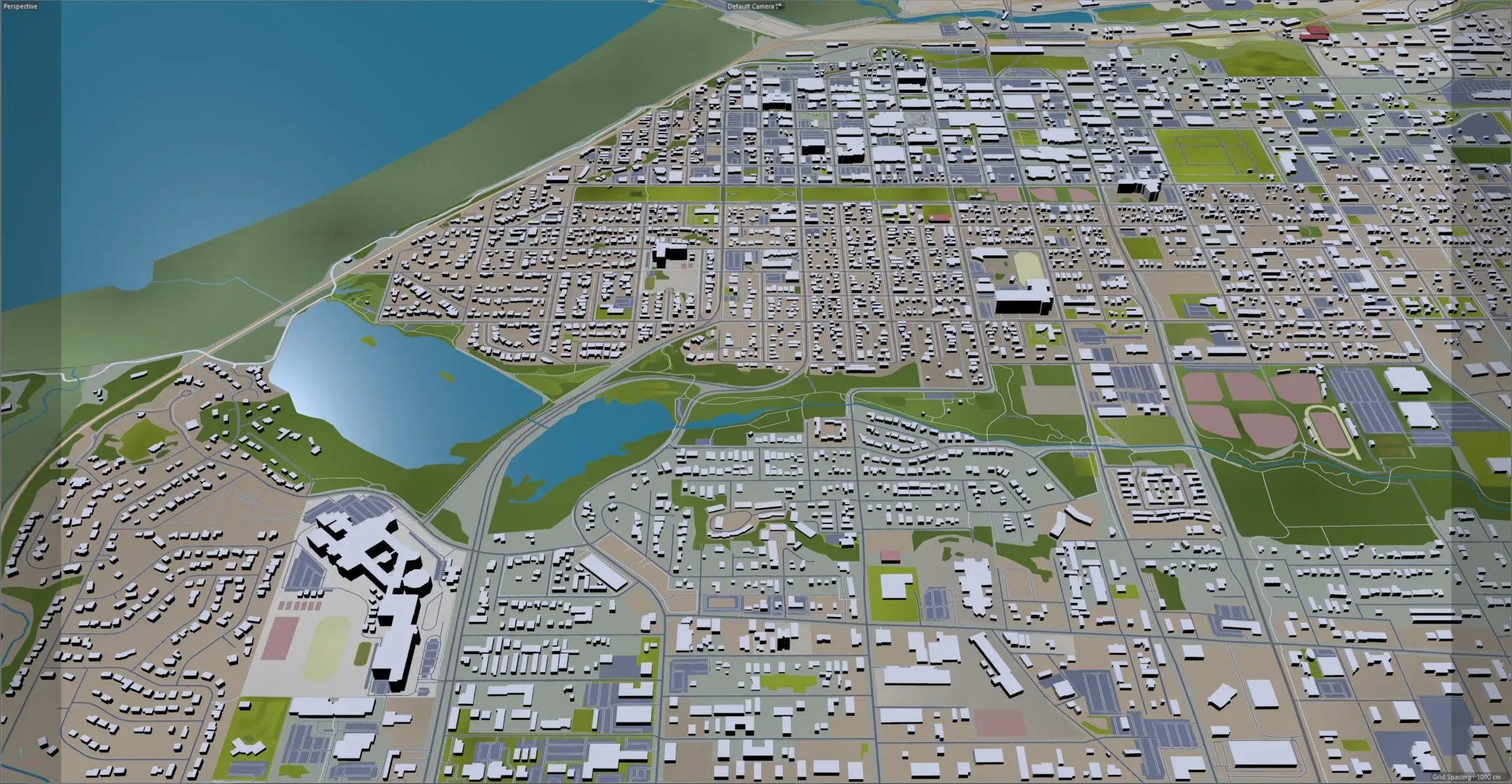 Anchorage City Alaska USA 3D Model 220 km