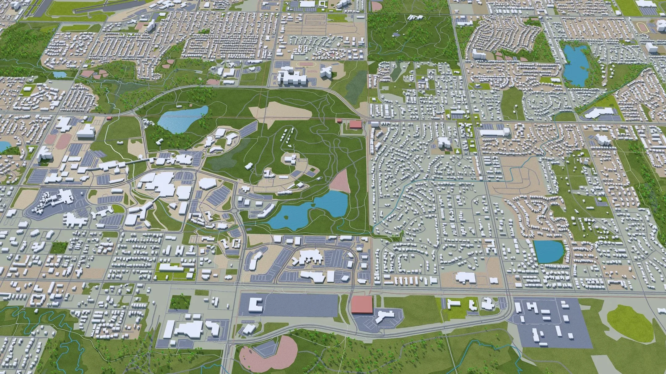 Anchorage City Alaska USA 3D Model 220 km