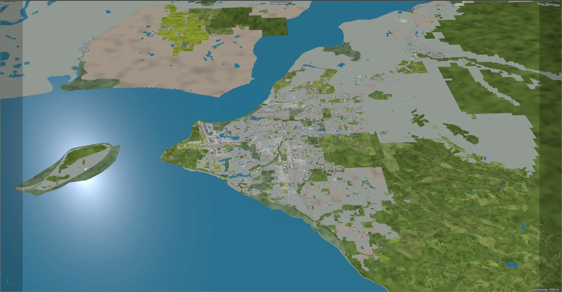 Anchorage City Alaska USA 3D Model 220 km