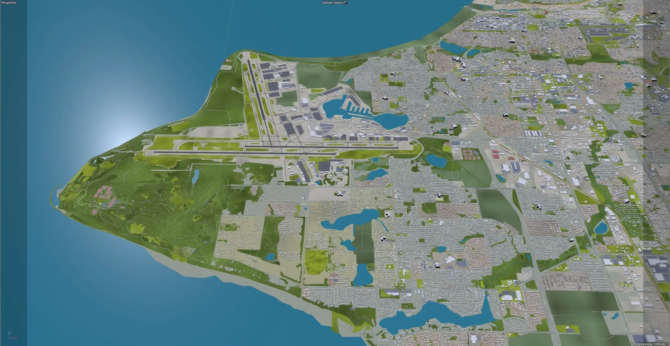 Anchorage City Alaska USA 3D Model 220 km