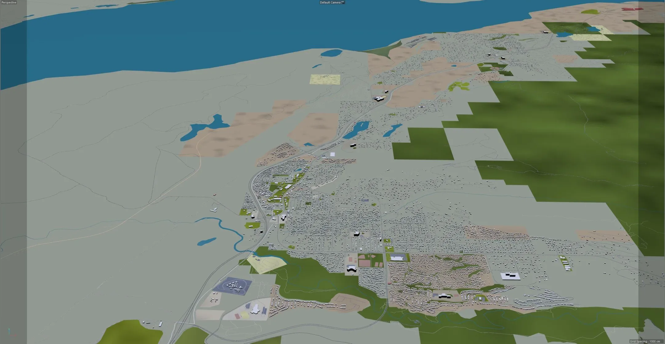 Anchorage City Alaska USA 3D Model 220 km