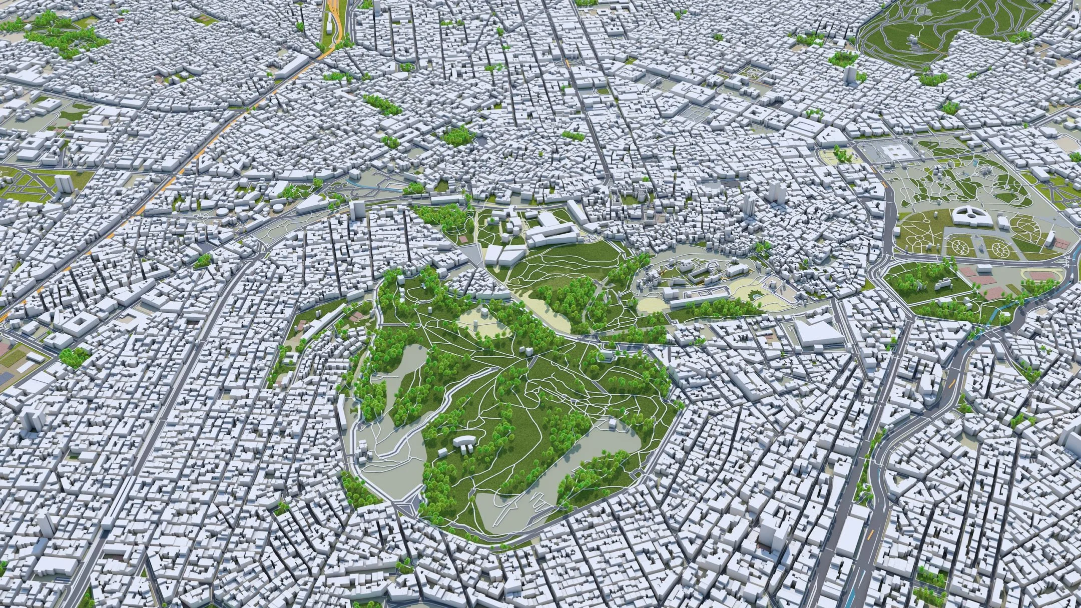 Athens City Greece 3D Model 60km