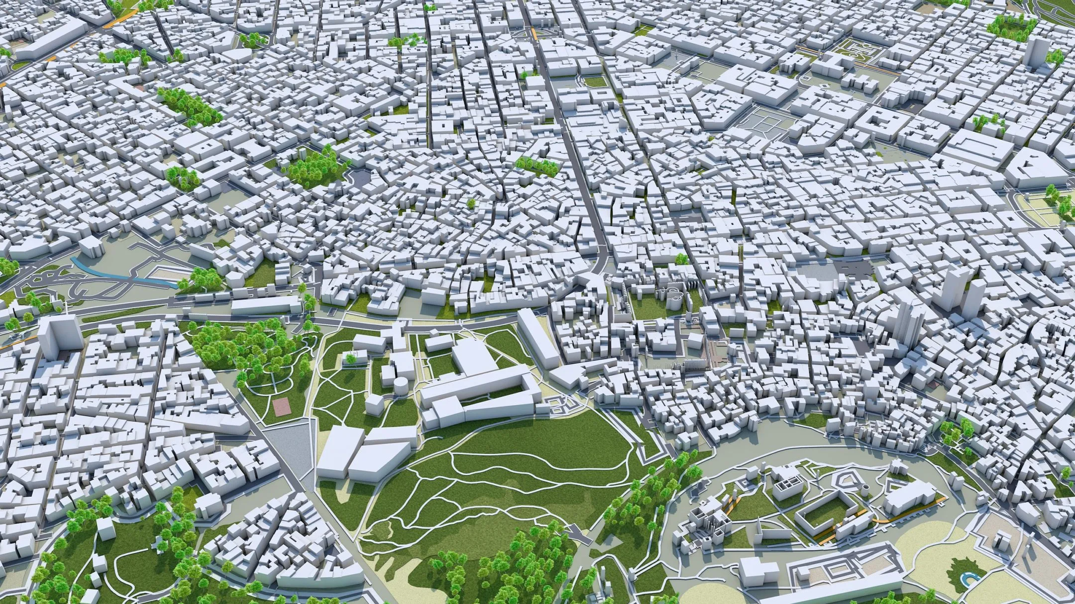 Athens City Greece 3D Model 60km