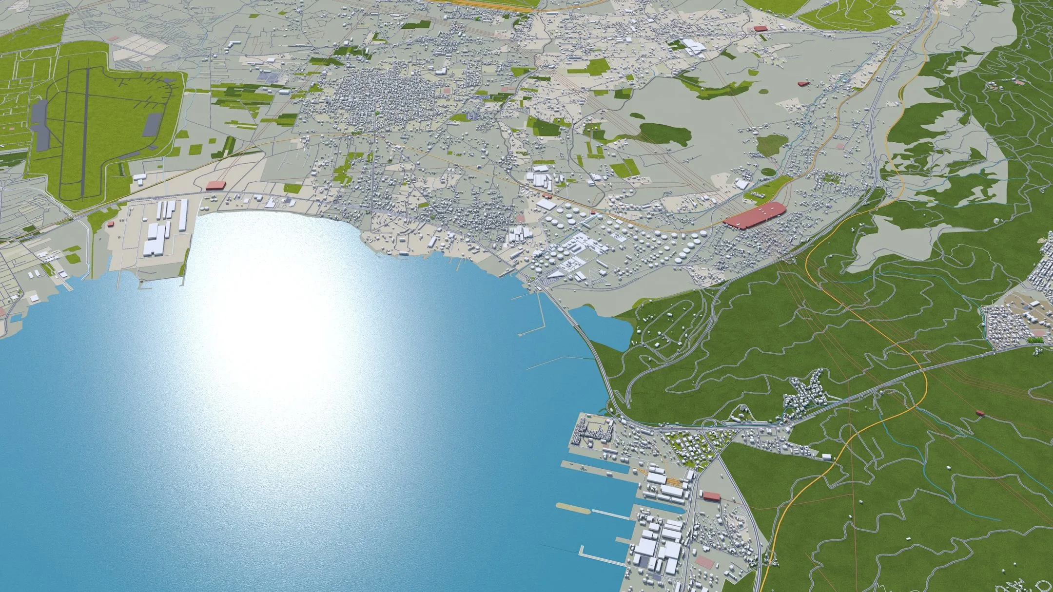 Athens City Greece 3D Model 60km