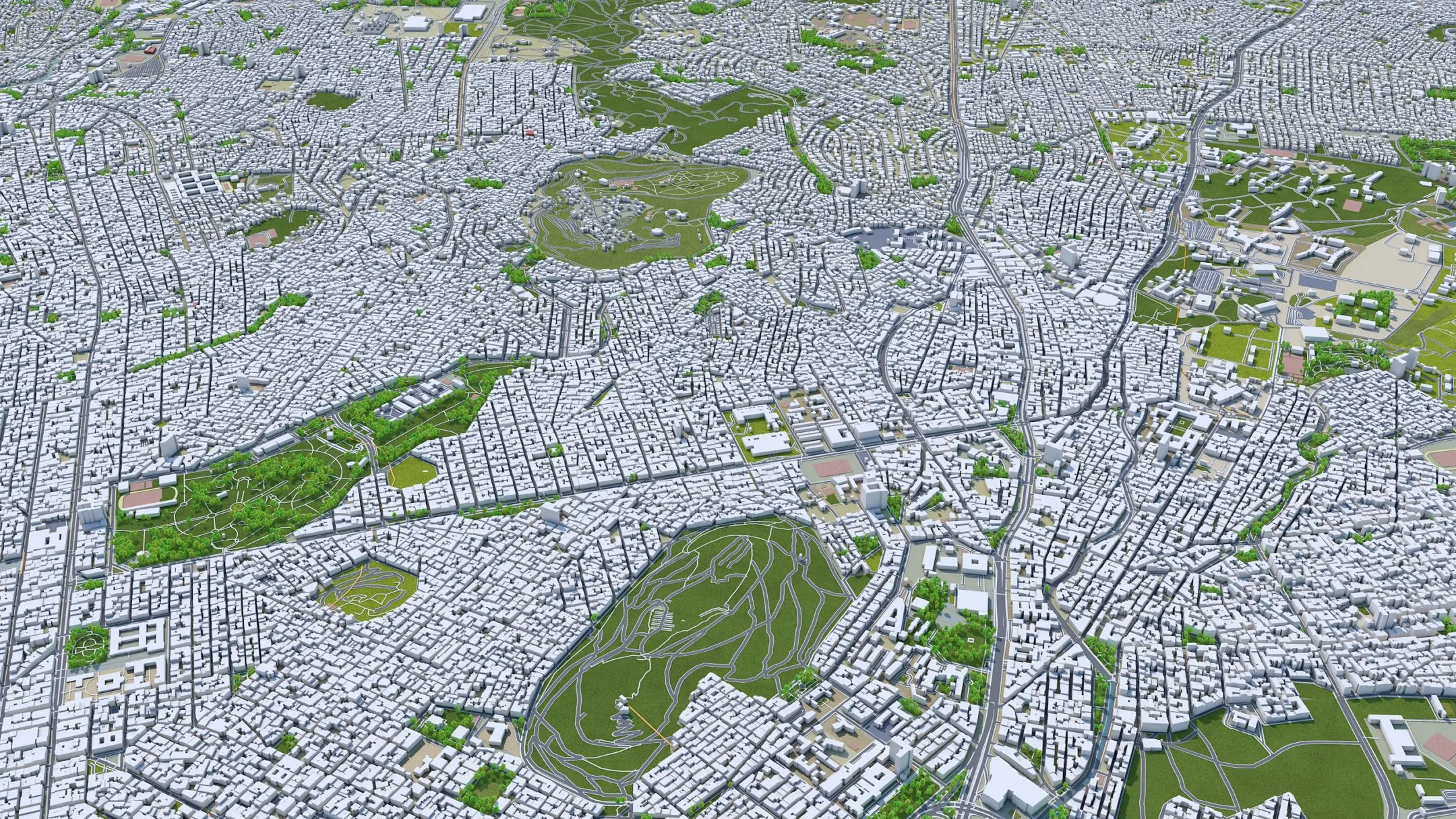 Athens City Greece 3D Model 60km