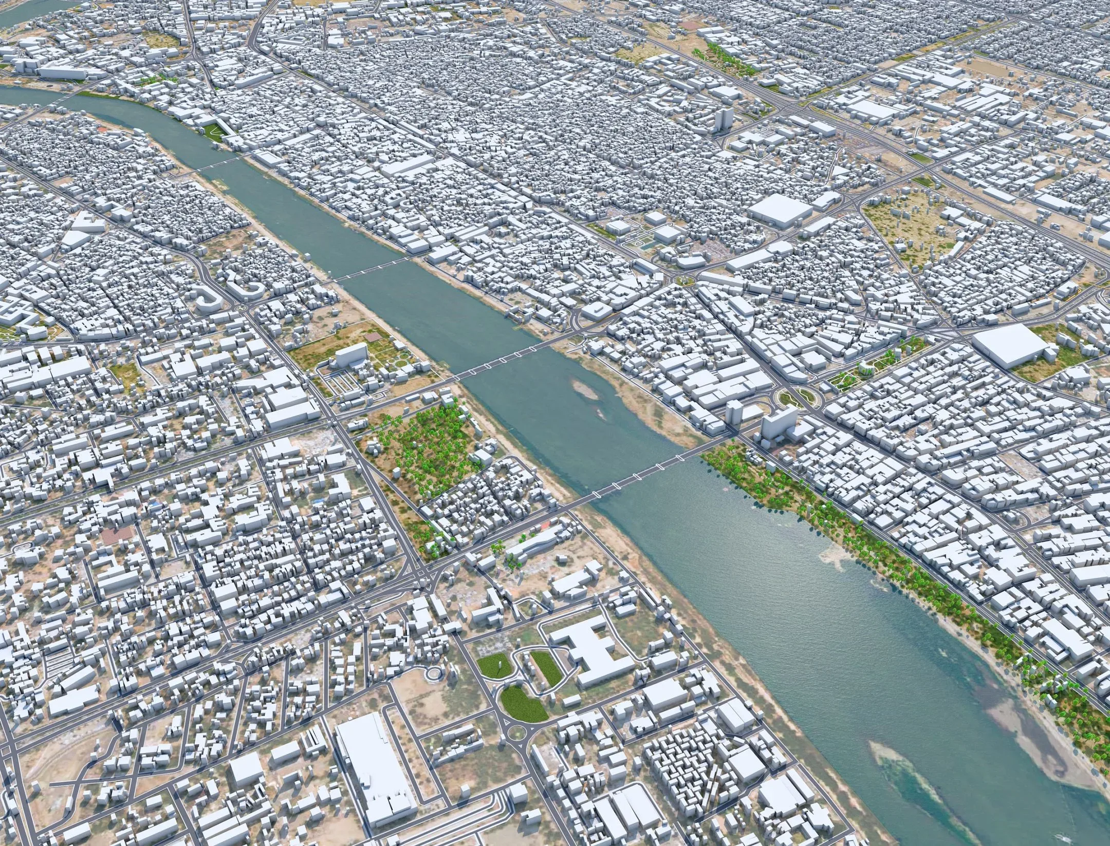 Baghdad City Iraq 3D Model 40 KM