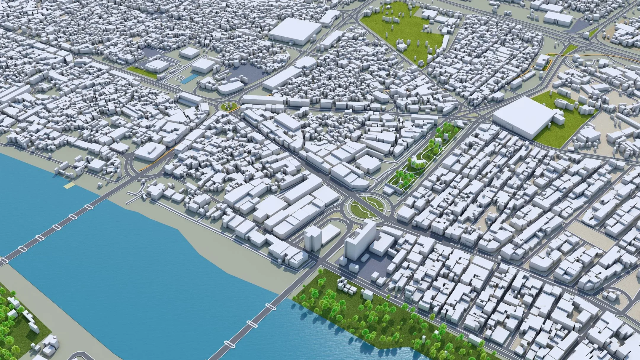 Baghdad City Iraq 3D Model 40 KM