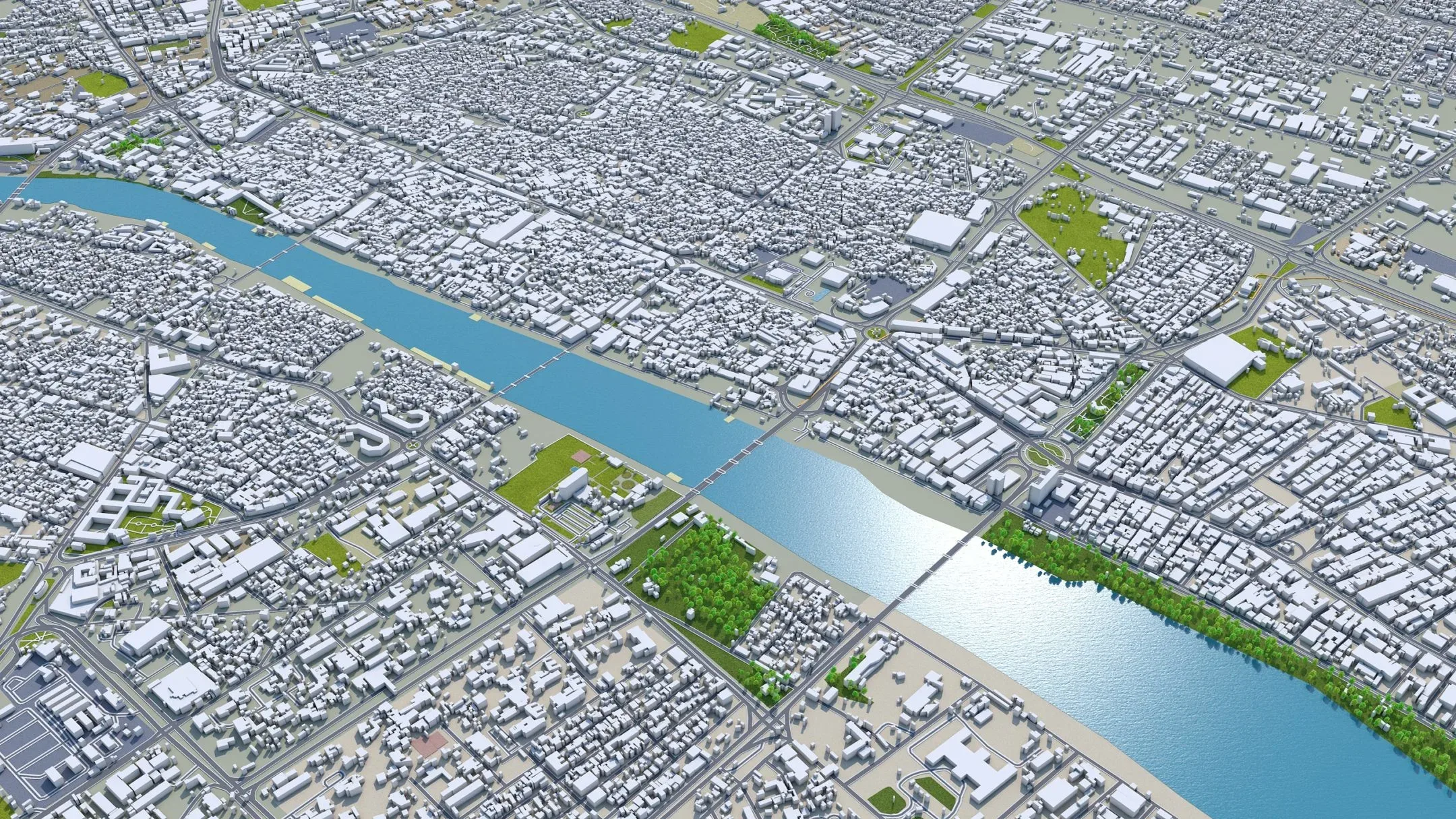 Baghdad City Iraq 3D Model 40 KM