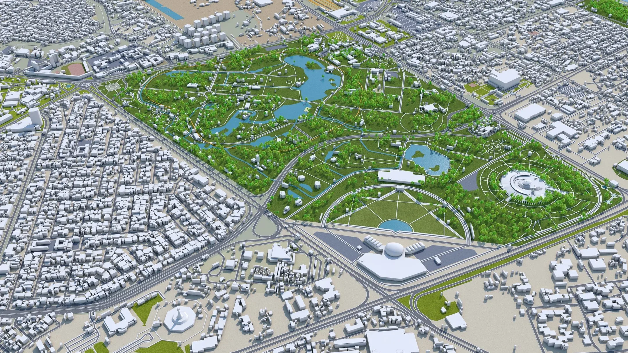 Baghdad City Iraq 3D Model 40 KM