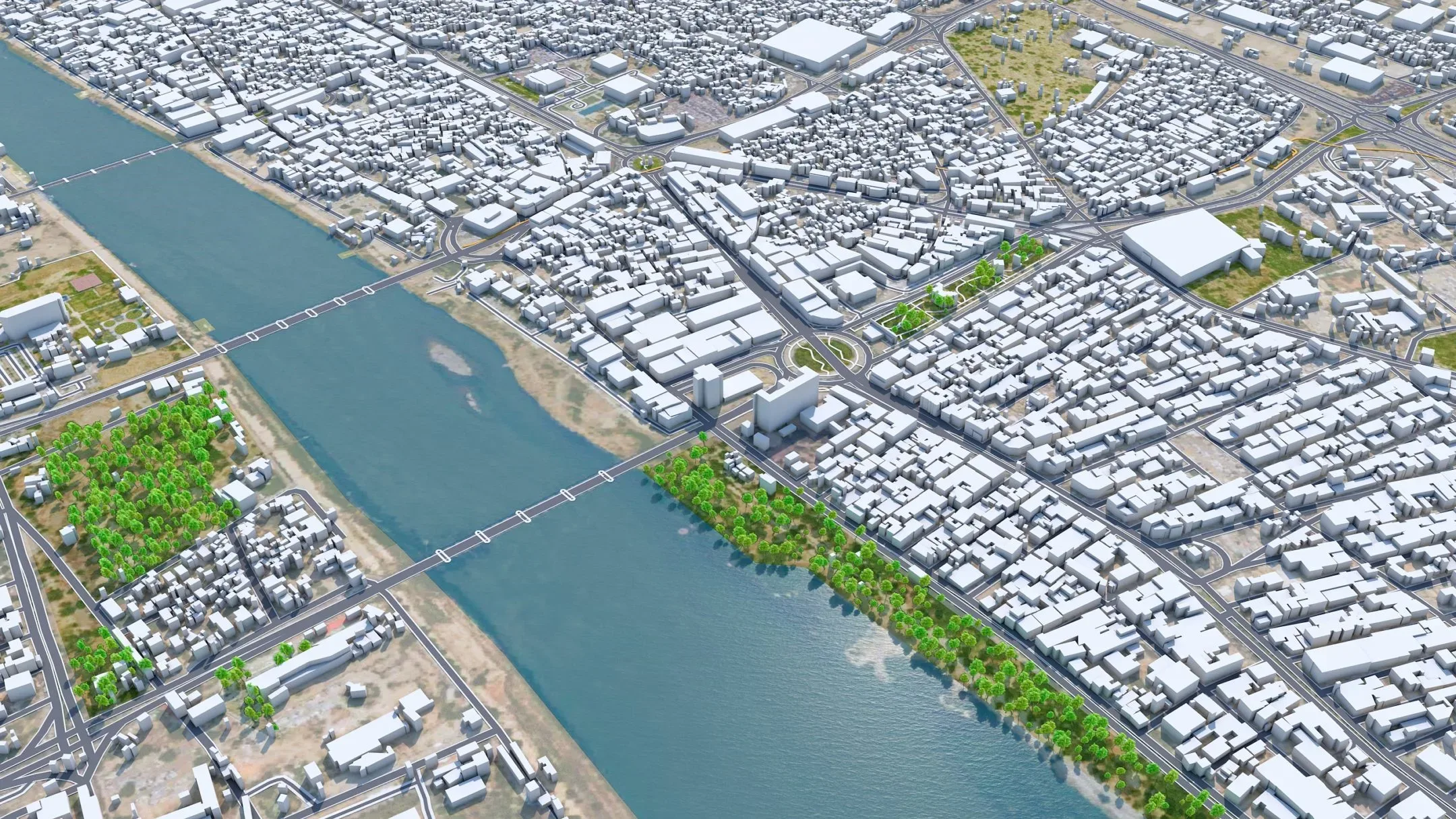 Baghdad City Iraq 3D Model 40 KM