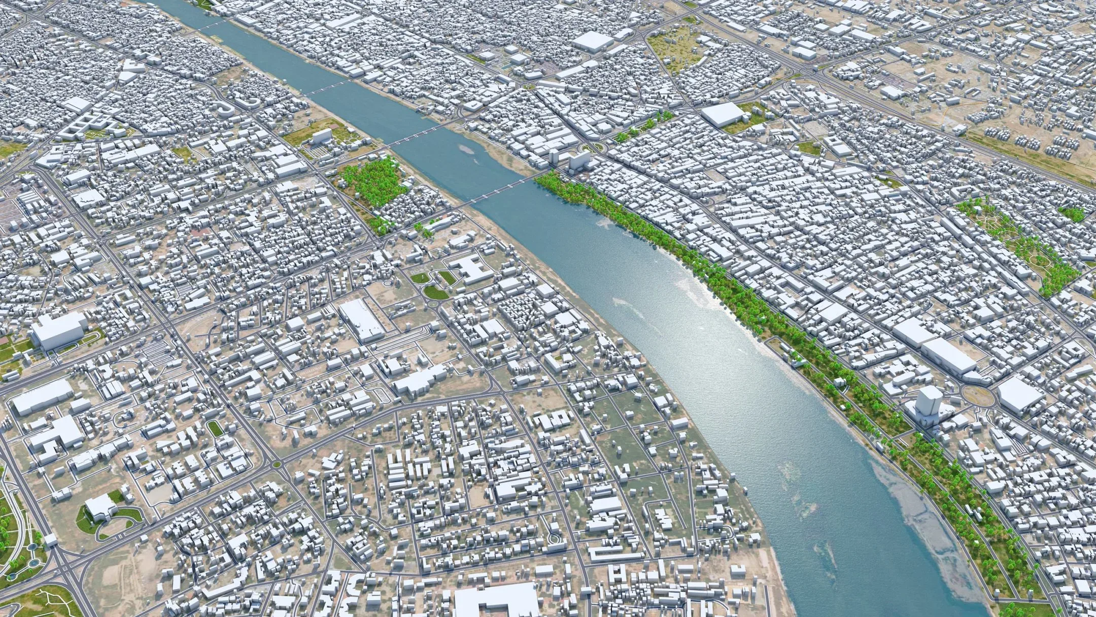 Baghdad City Iraq 3D Model 40 KM