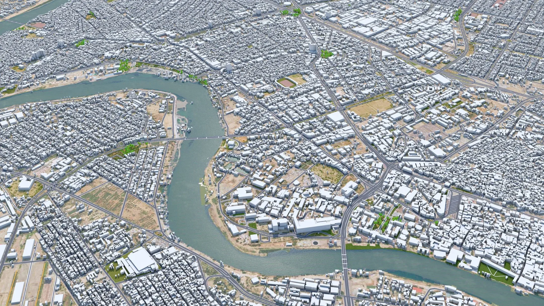 Baghdad City Iraq 3D Model 40 KM