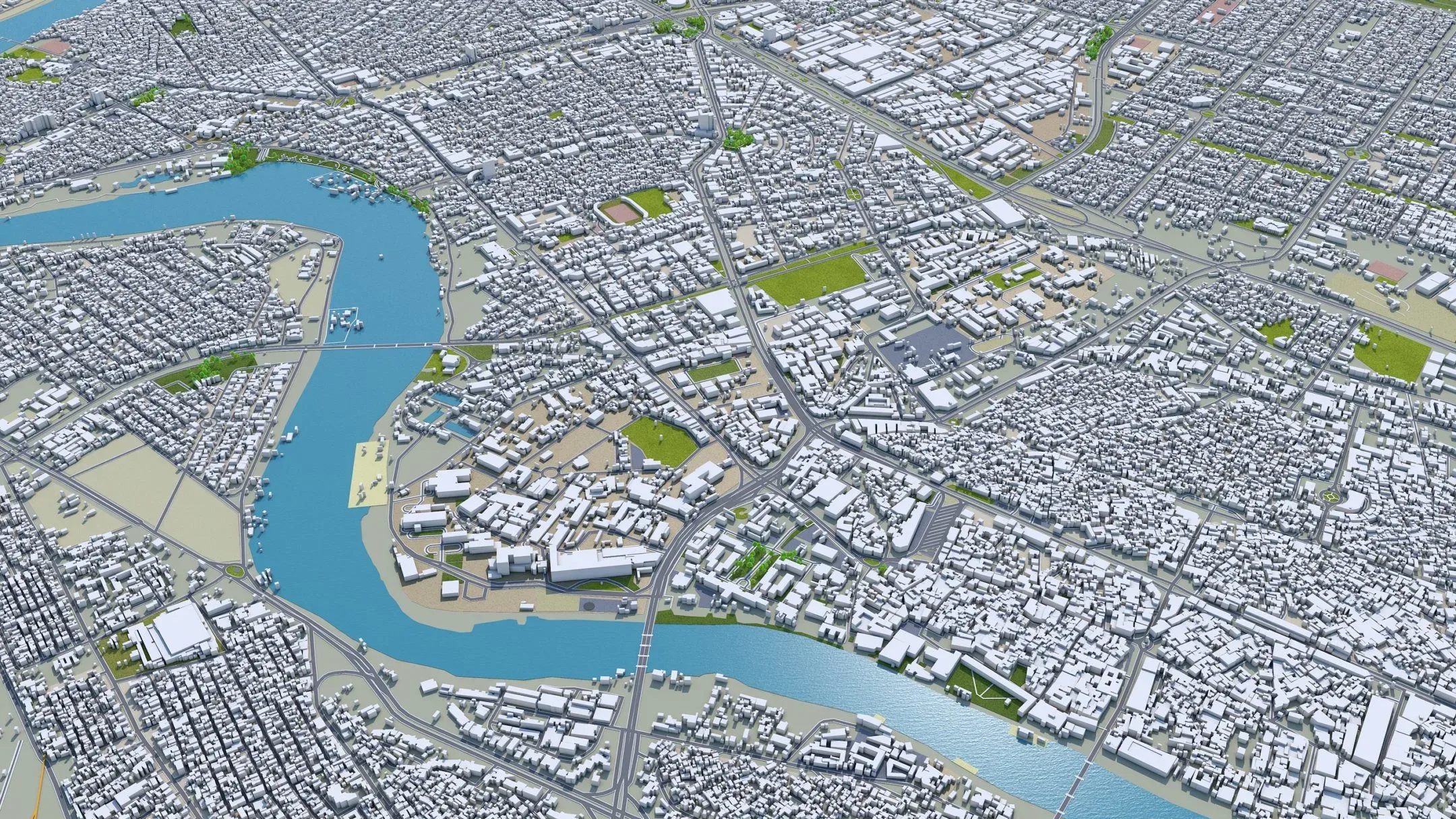 Baghdad City Iraq 3D Model 40 KM