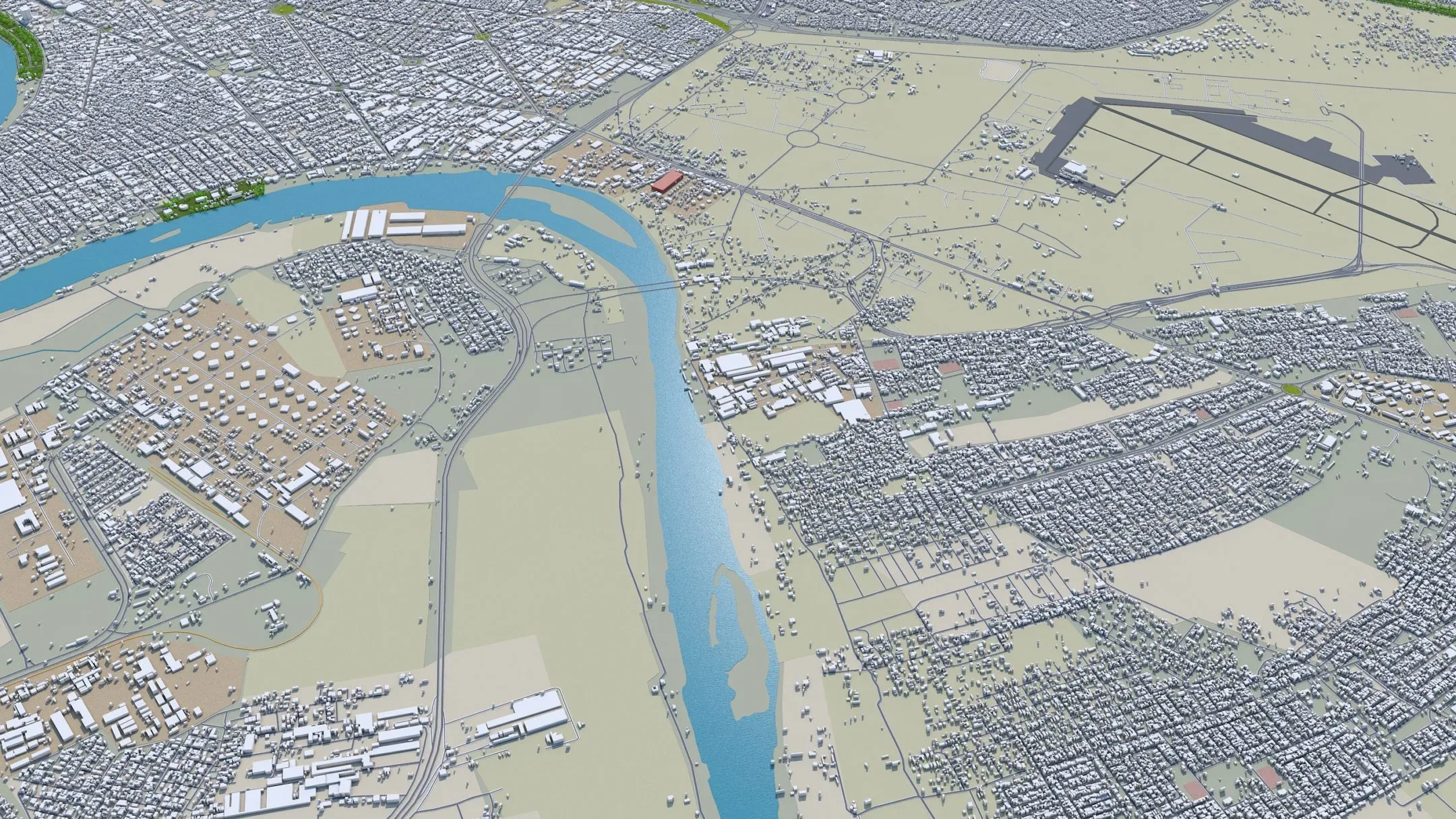 Baghdad City Iraq 3D Model 40 KM