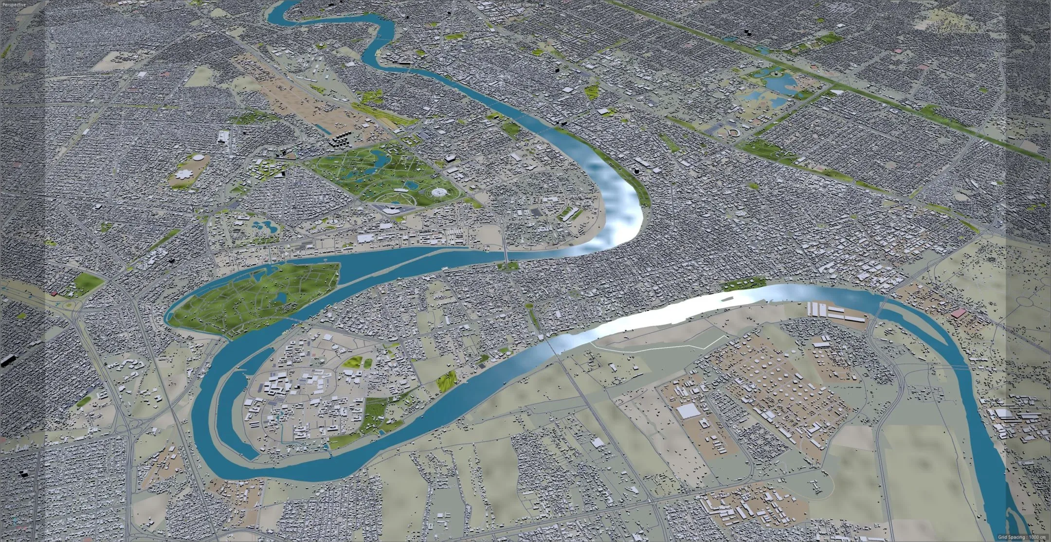 Baghdad City Iraq 3D Model 40 KM