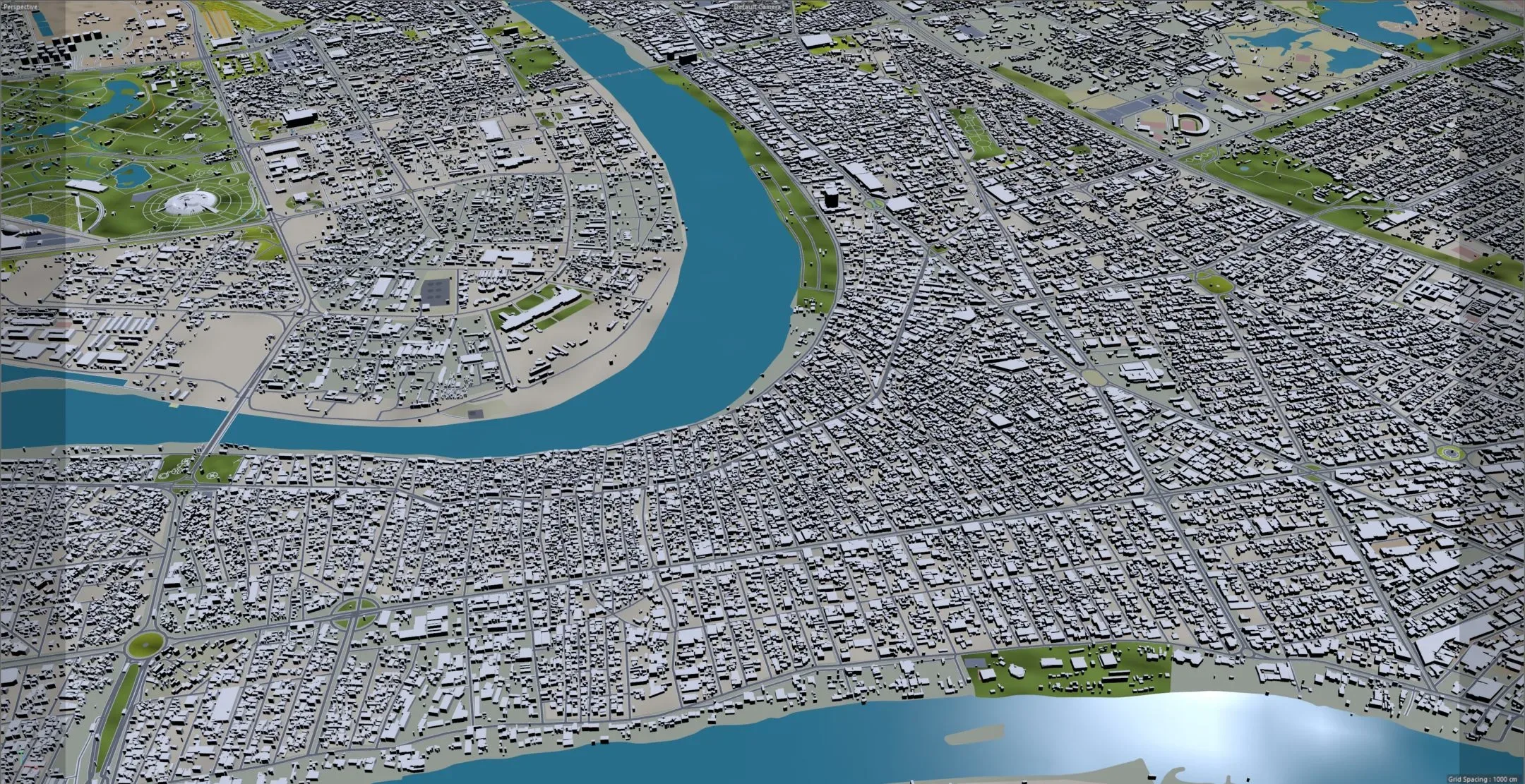 Baghdad City Iraq 3D Model 40 KM