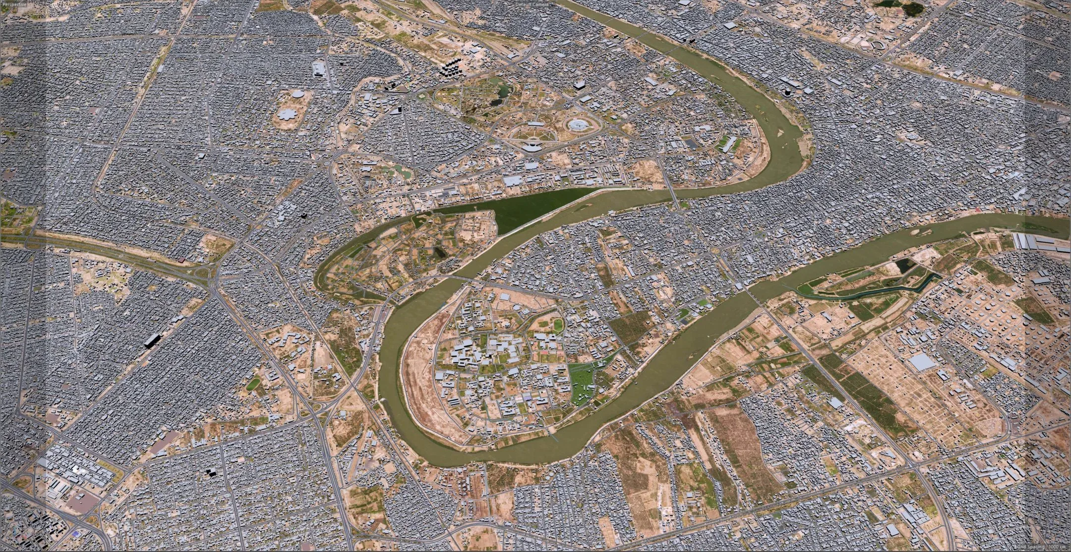 Baghdad City Iraq 3D Model 40 KM