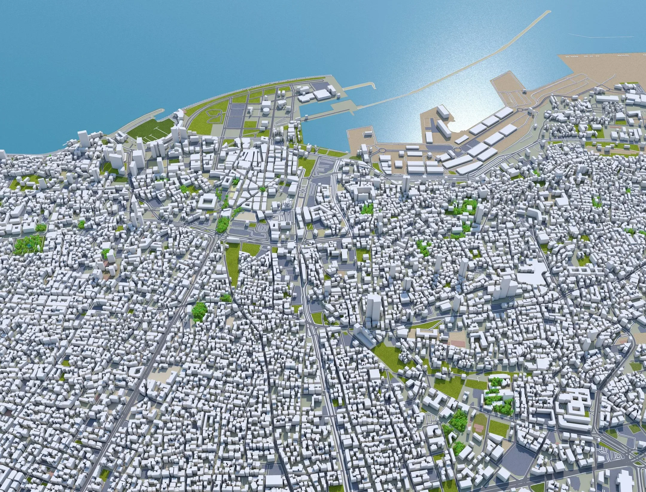 Beirut City Lebanon 3D Model 30 km