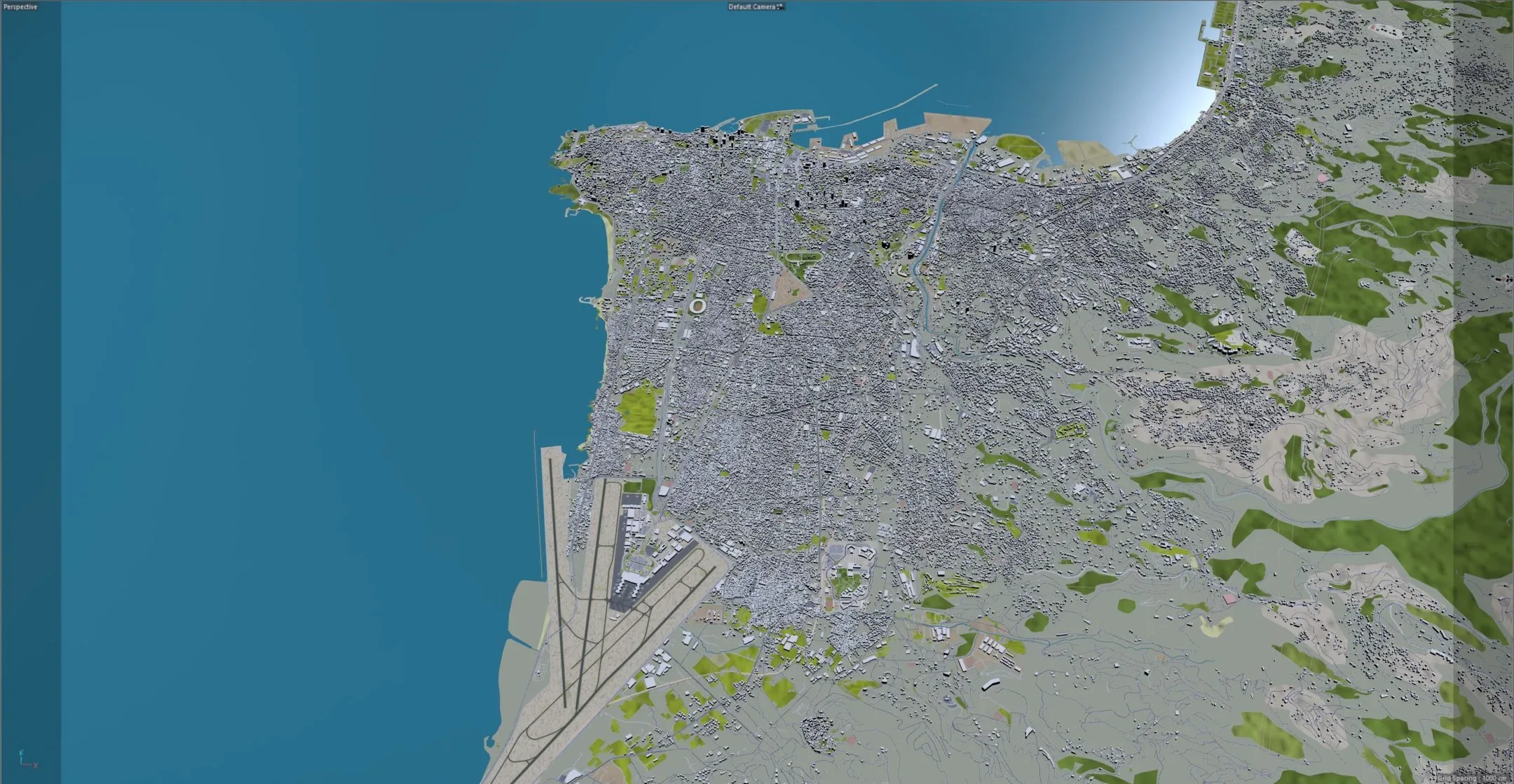 Beirut City Lebanon 3D Model 30 km